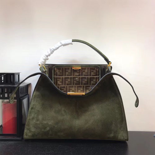 펜디 피카부 X-라이트 스웨이드 백 8BN304 그린