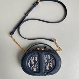 디올 CD Signature 오벌 카메라 백 S2201 네이비