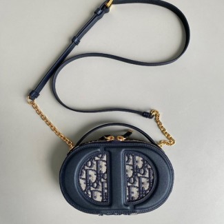 디올 CD Signature 오벌 카메라 백 S2201 네이비