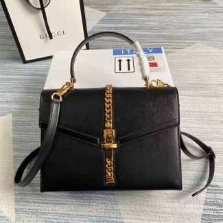 구찌 실비 1969 스몰 탑 핸들 백 ‎602781 블랙