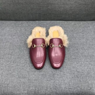 구찌 남성용 프린스타운 가죽 슬리퍼 397647 버건디