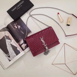 입생로랑 신상 테슬 체인 크로스백 452159 레드