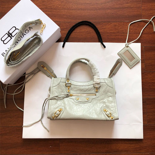 발렌시아가 클래식 미듐 시티백 432831 그레이 금장