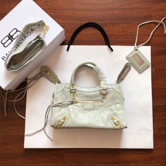 발렌시아가 클래식 미듐 시티백 432831 그레이 금장