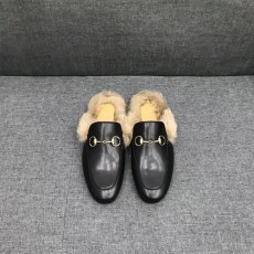 구찌 남성용 프린스타운 가죽 슬리퍼 397647 블랙