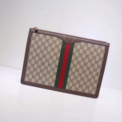 구찌 GG 수프림 포트폴리오 클러치 523359 브라운