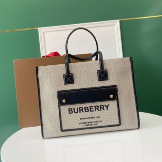 버버리 미디엄 프레야 토트 80696601 블랙