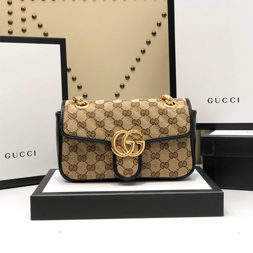 구찌 GG 마몽 미니 숄더백 446744 블랙