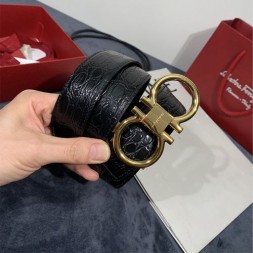 페레가모  신상 벨트 678892 블랙 금장