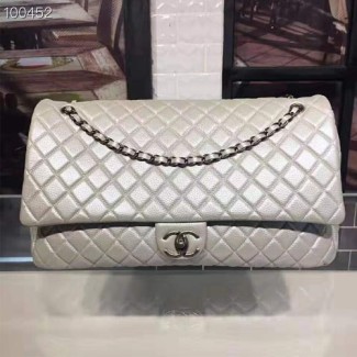 샤넬 빅 사이즈 숄더백 A94005 캐비어 은색