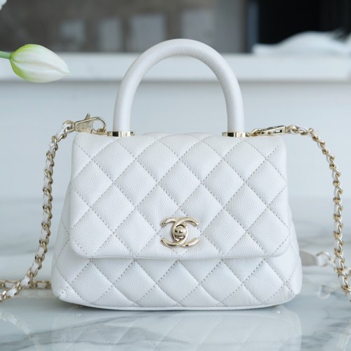  샤넬 코코핸들 미니 플랩백 AS2215 화이트
