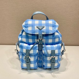 프라다 V44 나일론 포코노 삼각로고 스몰 백팩 1BZ677 블루