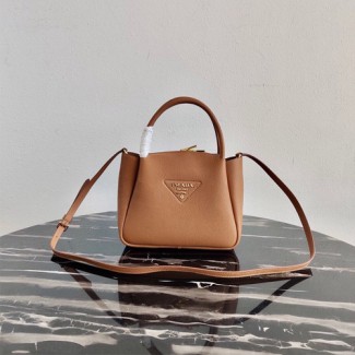 프라다 가죽 스몰 토트백 1BC145 브라운