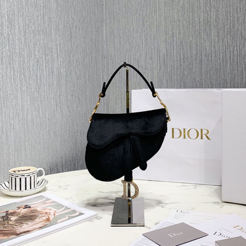 디올 새틴 미니 새들백 M447S 블랙