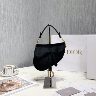 디올 새틴 미니 새들백 M447S 블랙