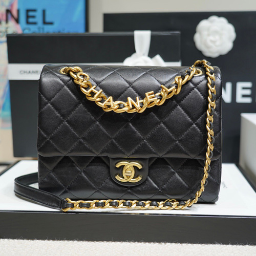 샤넬 램스킨 체인 플랩백 AS3885 블랙