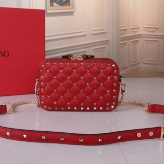 발렌티노 락스터드 스파이크 크로스 바디 백 PW0B0B60 레드