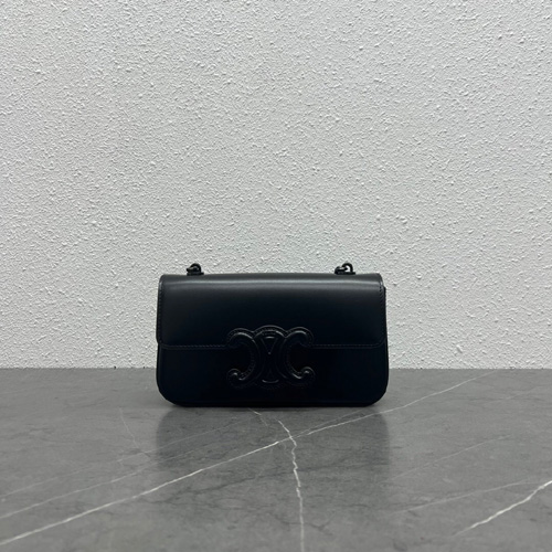 셀린느 가죽 퀴르 트리오페 체인 숄더백 199243 블랙 메탈