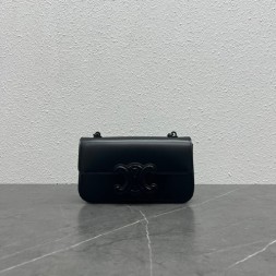 셀린느 가죽 퀴르 트리오페 체인 숄더백 199243 블랙 메탈