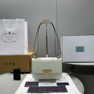 프라다 사피아노 가죽 숄더 백 1BD320 화이트