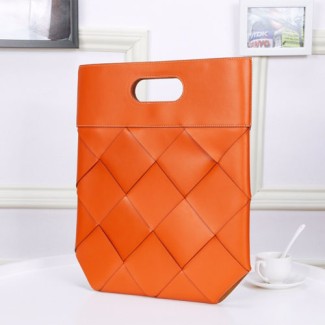 보테가 프렌치 카프스킨 스몰 슬립 토트 백 574154 오렌지