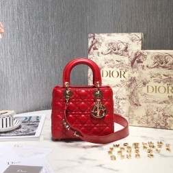 디올 MY ABCDIOR 레이디백  M0538 레드 금장