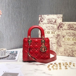 디올 MY ABCDIOR 레이디백  M0538 레드 금장