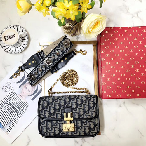 디올 패브릭 어딕트 플랩백 M5818 블랙