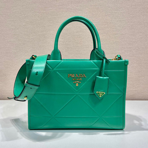 프라다 탑 스티칭 스몰 가죽 심볼 백 1BA379-2