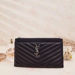 입생로랑 모노그램 클러치백 504922 블랙 은장