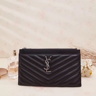 입생로랑 모노그램 클러치백 504922 블랙 은장