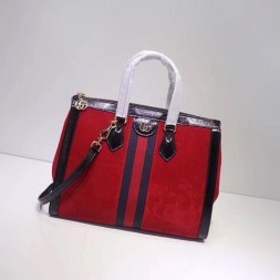 구찌 오피디아 GG 탑핸들 백 524537 스웨이드 레드
