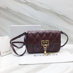 지방시 포켓 퀼팅 미니 숄더백 BB604 버건디