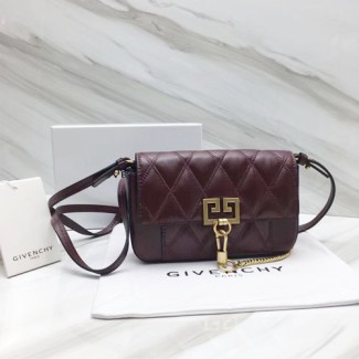 지방시 포켓 퀼팅 미니 숄더백 BB604 버건디