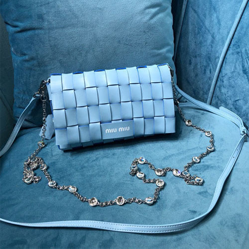 미우미우 가죽 숄더백 5BD178 블루