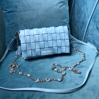 미우미우 가죽 숄더백 5BD178 블루