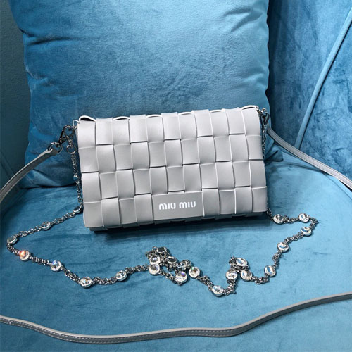 미우미우 가죽 숄더백 5BD178 그레이