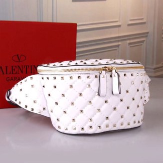 발렌티노 락스터드 스파이크 벨트백 QW1B0B46 화이트