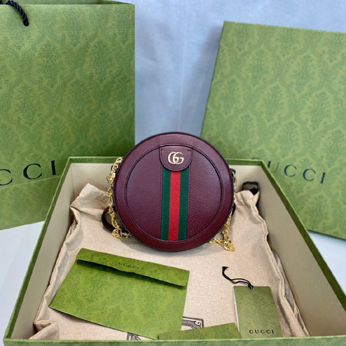 구찌 오피디아 미니 라운드 숄더백 550618 버건디