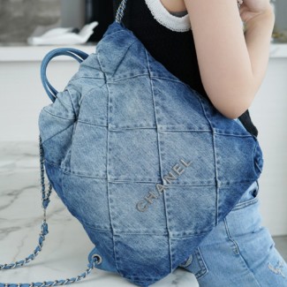  샤넬 22 데님 백팩 AS3261