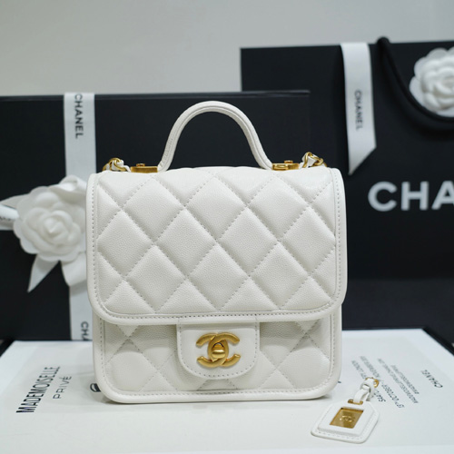 샤넬 스퀘어 탑 핸들 플랩백 AS3652 화이트