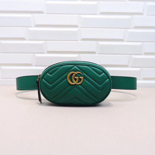 구찌 마틀라세 가죽 벨트백 476434 그린