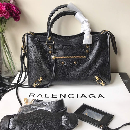 발렌시아가 클래식 미듐 시티백 432831 블랙 금장