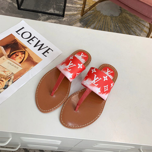 루이비통 LV 에스칼 팔마 플랫 끈 샌들 1A7TRP 레드