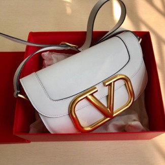 발렌티노 송아지 가죽 SUPERVEE 크로스 바디 백 TW2B0G09 화이트