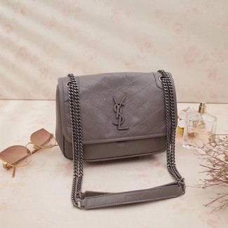 입생로랑 니키 스몰 체인 숄더백 533037 그레이