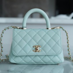  샤넬 코코핸들 미니 플랩백 AS2215 하늘색