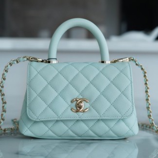  샤넬 코코핸들 미니 플랩백 AS2215 하늘색