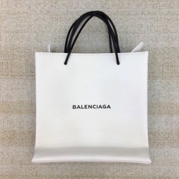 발렌시아가 17F/W 로고 쇼핑백 스몰 토트백 482546 화이트