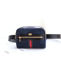 구찌 신상 슈프림 스몰 벨트 백 517076 스위이드 네이비